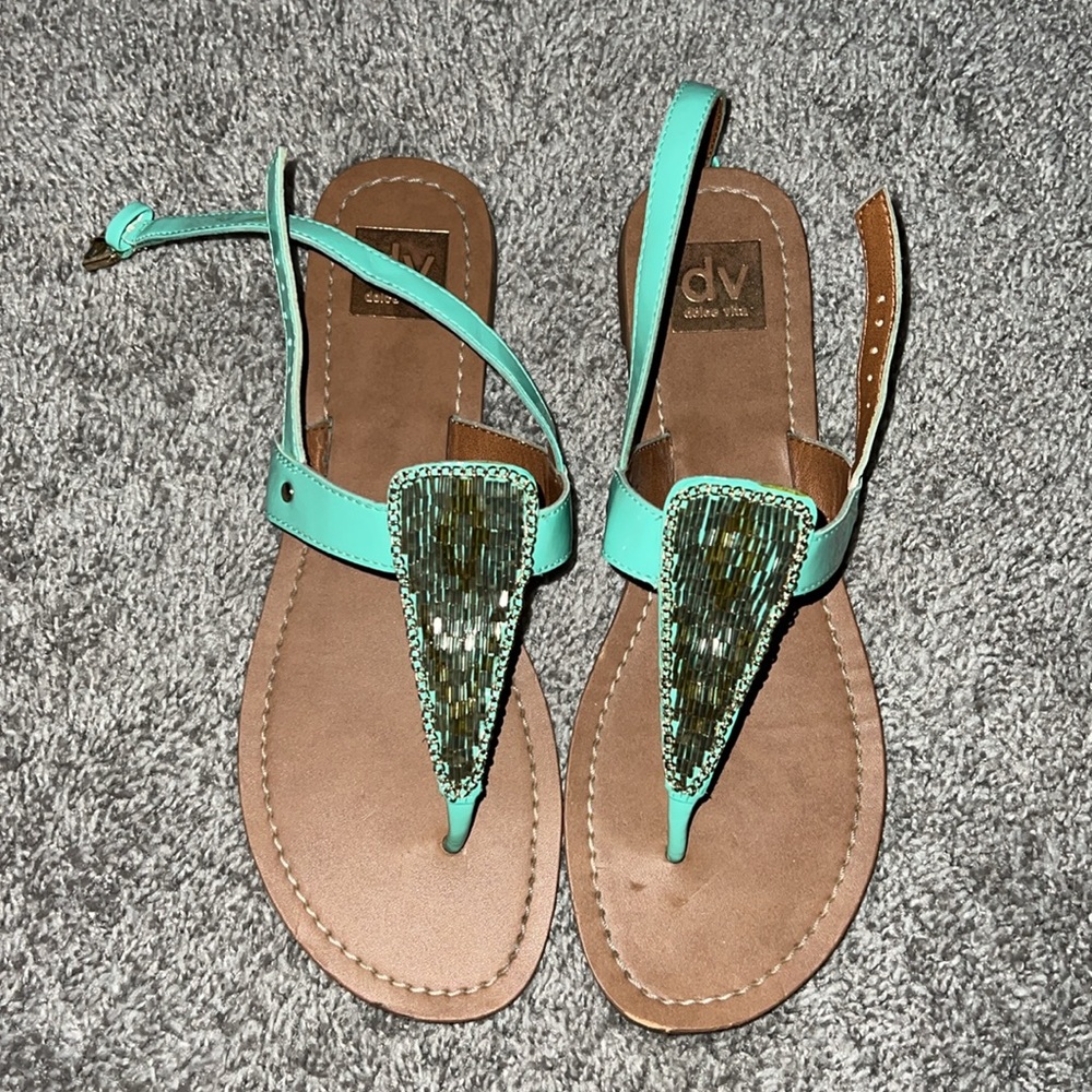 Dolce Vita Teal Beaded Sandals